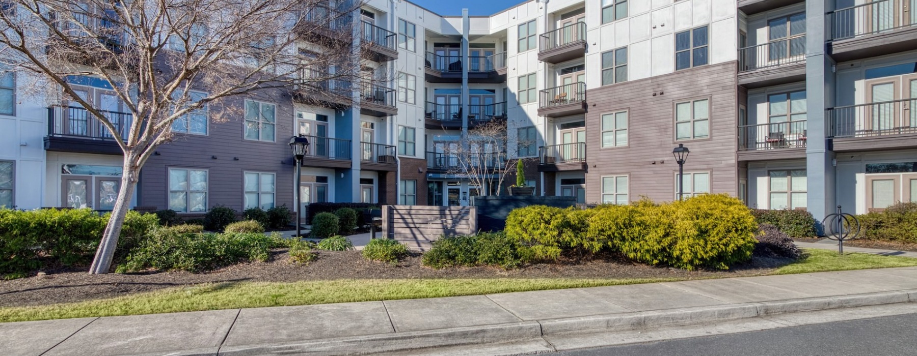 a building with many windows and multiple levels